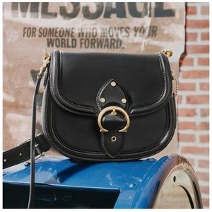 COACH BEAT SADDLE CROSSBODY BAG BLACK C0749